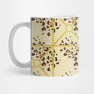 Leopard skin texture with golden chains Mug